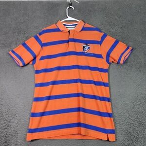 Amstead Polo Shirt Mens 2XL Orange Blue Stripe Wings Of Fashion Rugby Casual